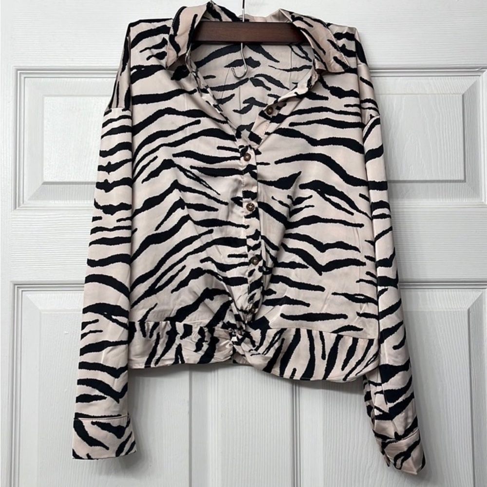 Womens small zebra print blouse